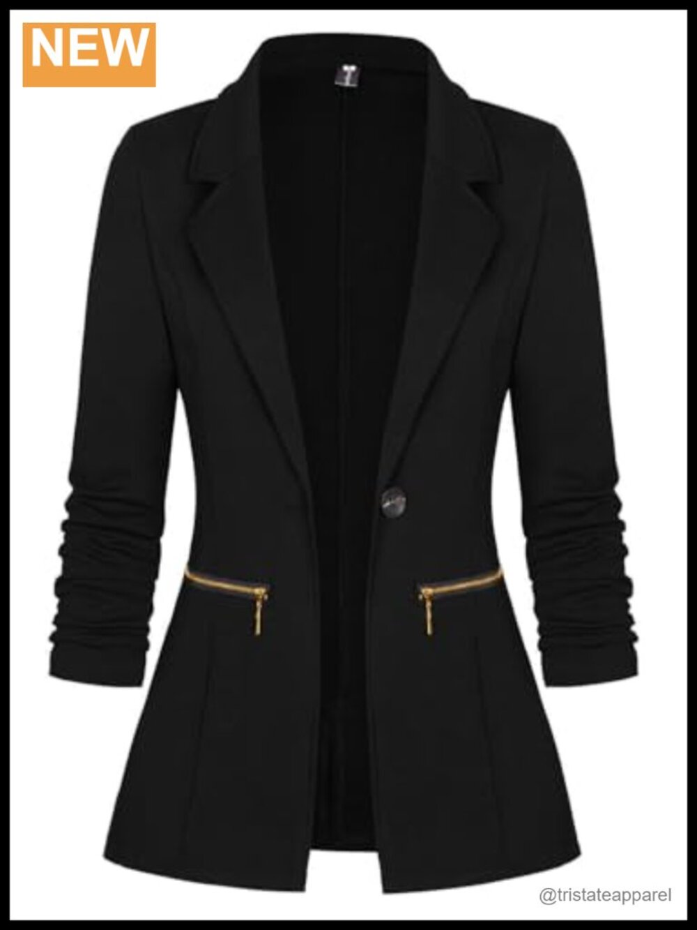 Womens Casual Blazer Stretch Long Sleeve Work Office Suit Jacket